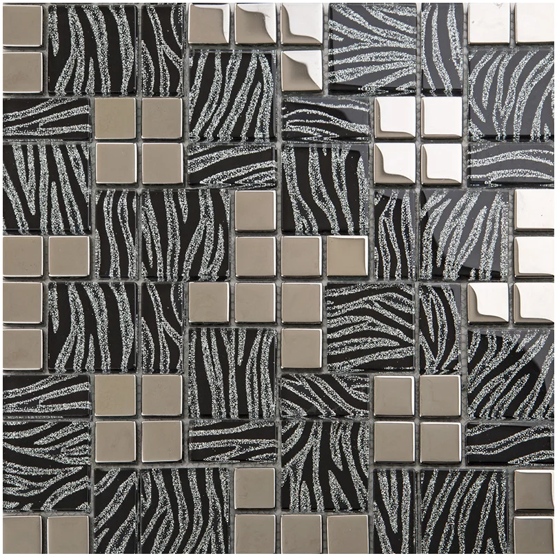 Home Improvement Background - Azulejos de mosaico de vidrio negro