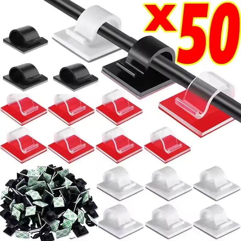 50 Uds. Clips de Cable autoadh - Cable Staple Clip reseña y precio
